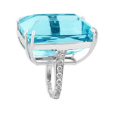 Impressive Aquamarine and Diamond Ring