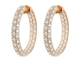 Diamond Set Rose Gold Hoop Earrings