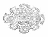 Estate Platinum Diamond Pearl Brooch