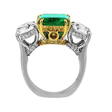 4ct Colombian Emerald Diamond Ring, AGL-certified