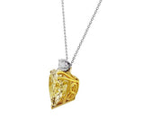 20ct Fancy Light Yellow Diamond Riviera Heart Necklace