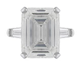 9ct Emerald Cut Diamond Platinum Ring, GIA-certified