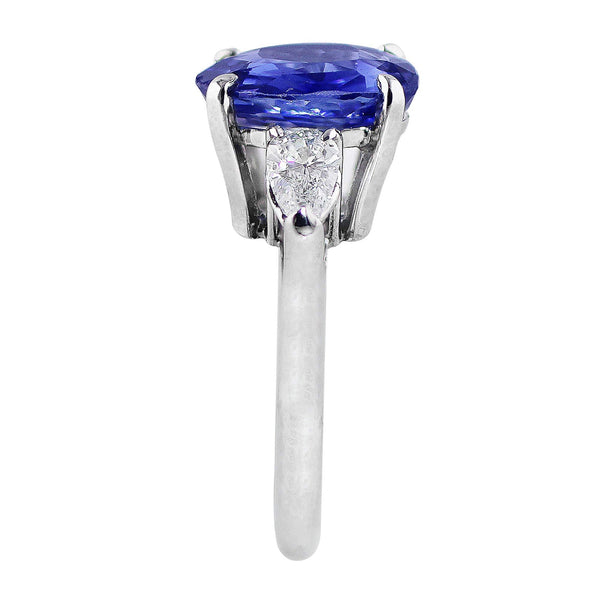 7ct Ceylon Sapphire Pear Diamond Ring