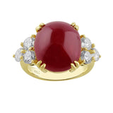 15.05ct Cabochon Burmese Ruby Ring