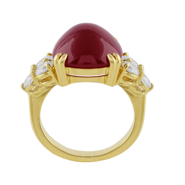 15.05ct Cabochon Burmese Ruby Ring