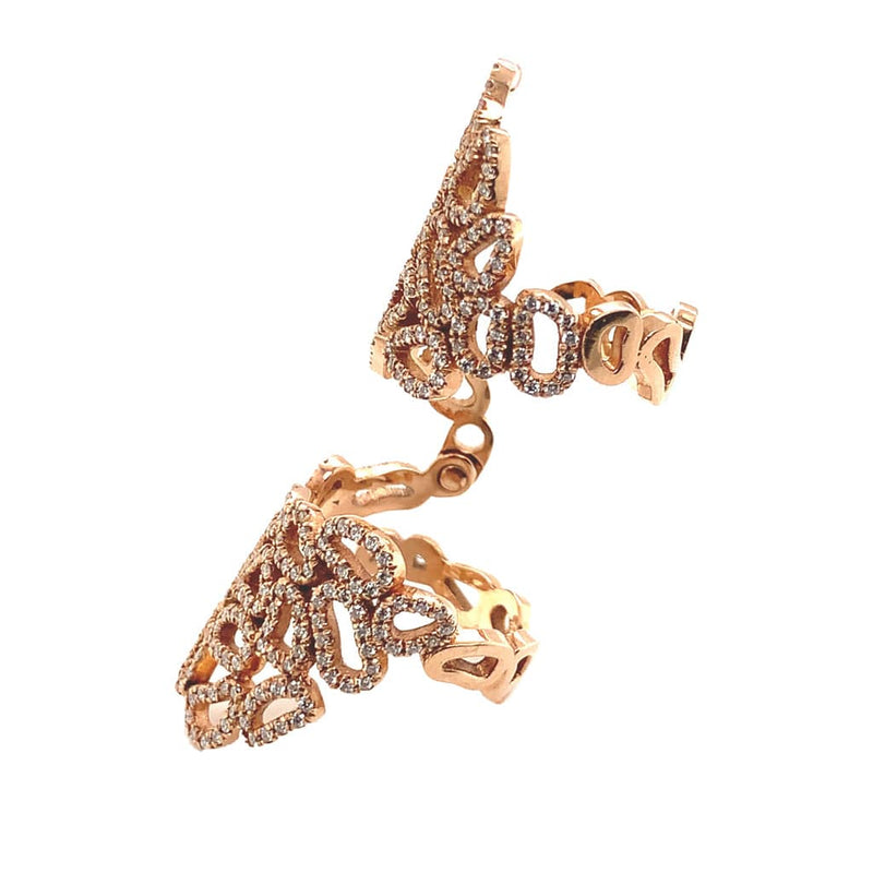18K Rose Gold Double Pavé Lace Ring - Pre-Owned