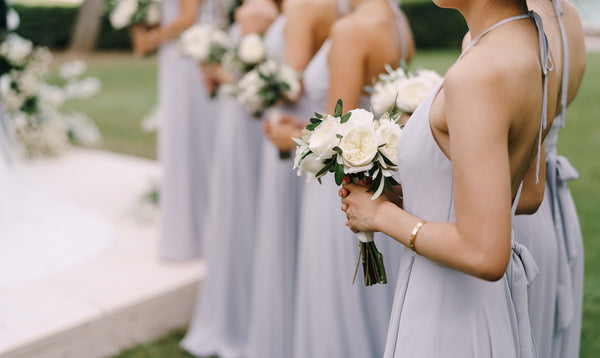 line of bridesmaids