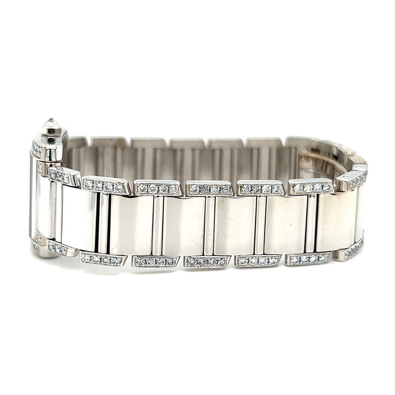 Cartier Tank Francaise White Gold Diamonds WE1002SF - Certified Pre-Owned