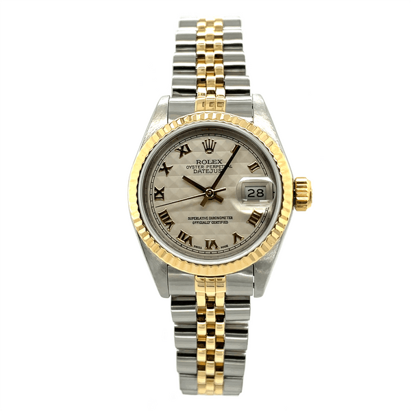 Rolex Lady-Datejust 26mm Ivory Pyramid 69173 - Pre-Owned