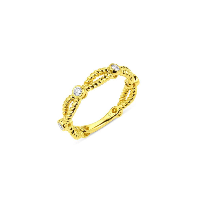 18kt Yellow Gold 4 Diamond Twist Band