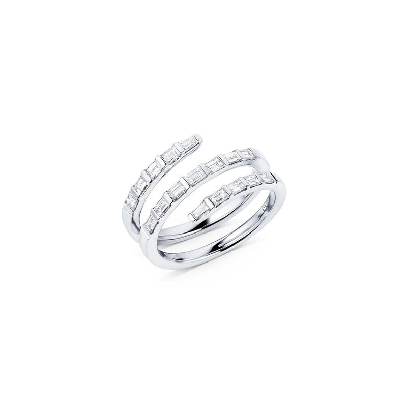 18kt White Gold 0.84ctw Diamond Swirled Ring