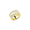 18kt Yellow Gold Diamond Open Swirl Wide Band
