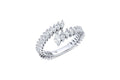 18K White Gold Diamond Bypass Ring