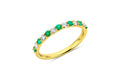 18K Yellow Gold Emerald & Diamond Alternating Halfway Band