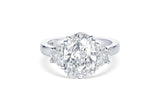 Rivière Platinum Oval Diamond Three-Stone Ring