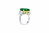 Platinum & 18K Yellow Gold Colombian Emerald & Diamond Ring