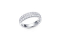 18K White Gold Double Row Diamond Halfway Band