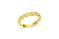18K Yellow Gold Twist Diamond Ring with Filigree Edges