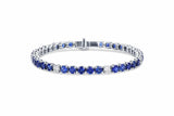 Platinum Sapphire & Diamond Tennis Bracelet