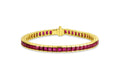 18K Yellow Gold Emerald-Cut Ruby Line Bracelet