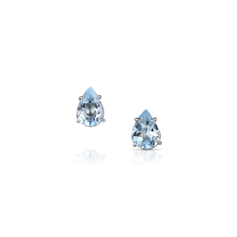 Rivière Platinum 1.17ctw Aquamarine Stud Earrings