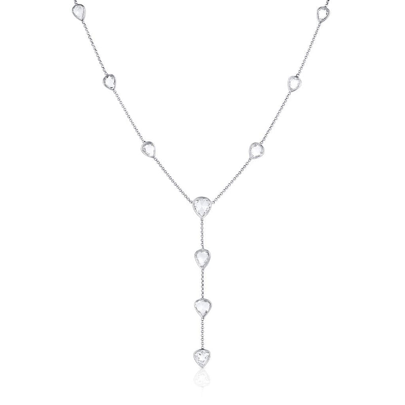 Estate Platinum 5.70ctw Rose Cut Diamond Necklace