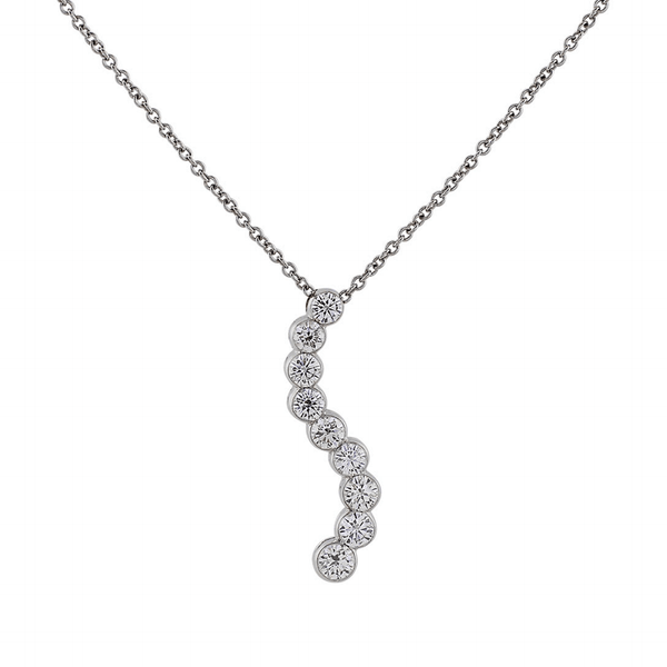 18k White Gold Natasia S 1.5ct Diamond Pendant Necklace