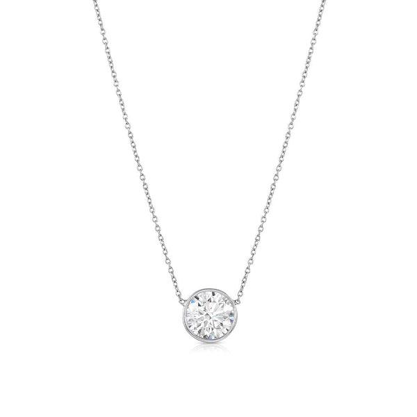 Rivière Platinum 0.90ct Diamond Solitaire Pendant Necklace, GIA Certified