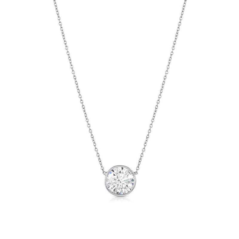 Rivière Platinum 0.90ct Diamond Solitaire Pendant Necklace, GIA Certified