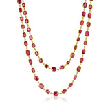 Rivière  18kt Yellow Gold 75.35ctw Ruby 36" Long Necklace