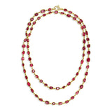 Rivière  18kt Yellow Gold 75.35ctw Ruby 36" Long Necklace