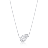 Rivière Platinum 3.00ct Pear-Shaped Diamond Offset Pendant Necklace