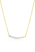 18K Yellow Gold Graduated Diamond Drop Necklace