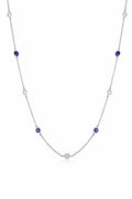 Platinum Sapphire & Diamond By-the-Yard Necklace