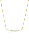 18K Yellow Gold Diamond Horizontal Crescent Necklace