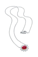 Platinum & 18K Yellow Gold Burma Ruby & Diamond Necklace