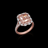 18kt Rose Gold 3.03ct Fancy Brown Pink Cushion Cut Diamond Ring