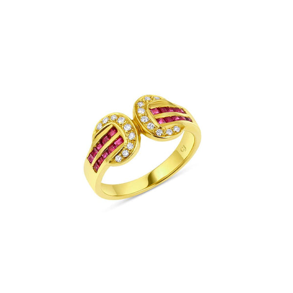 Estate 18kt Yellow Gold 0.40ctw Ruby and Diamond Ring