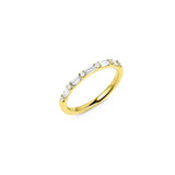 18kt Yellow Gold Baguette and Round Diamond Band