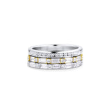 18kt White Gold Baguette and Round Diamond Band