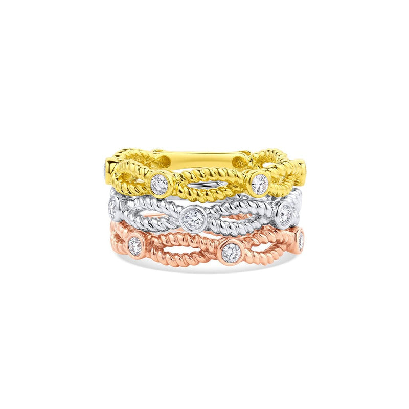 18kt Rose Gold 4 Diamond Twist Band