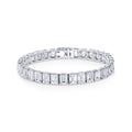 Platinum 34.45ctw Emerald Cut Diamond Tennis Bracelet
