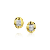 Estate David Webb 18kt Yellow Gold and Diamond Clip Earrings