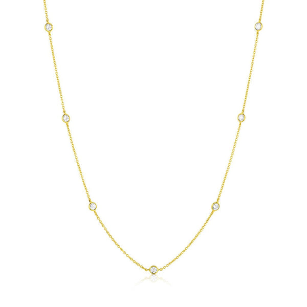 Rivière 18kt Yellow Gold 1.09ctw Diamond by the Yard Necklace