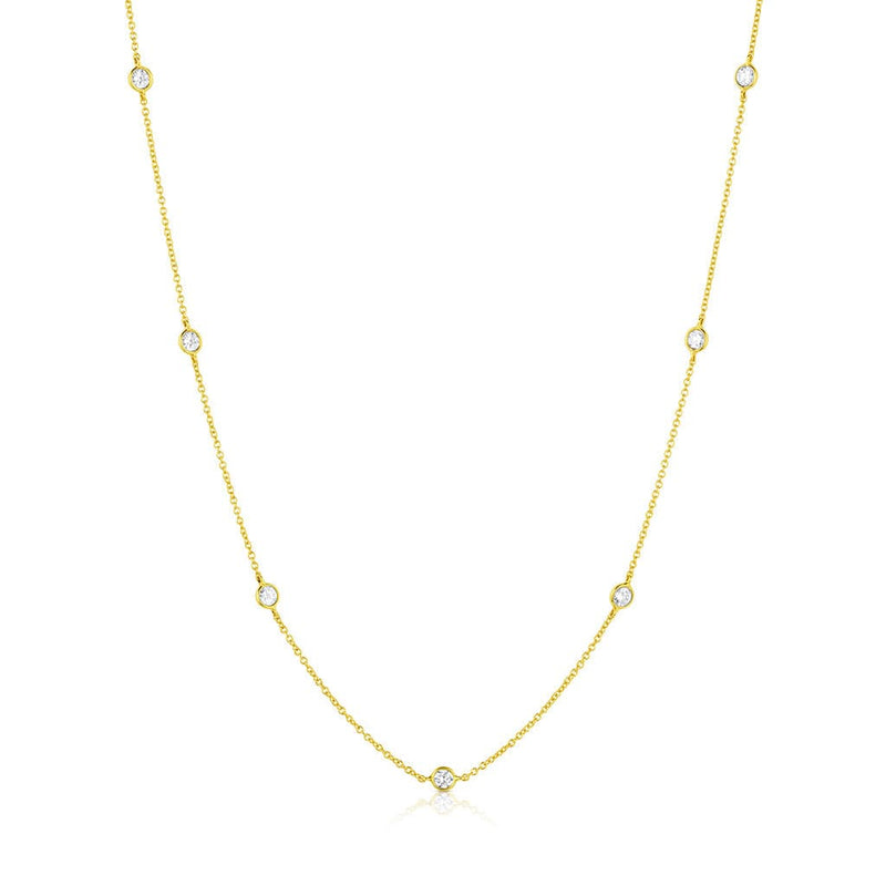 Rivière 18kt Yellow Gold 1.09ctw Diamond by the Yard Necklace