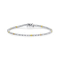 18ket White Gold Colored Diamond Tennis Bracelet