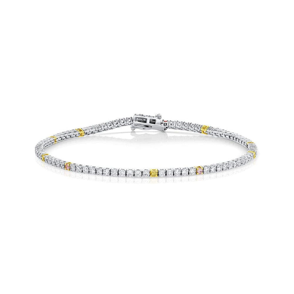 Bracelet Tennis En Or Blanc 18 Carats Et Diamants - Longueur 18 Cm - Neuf Avec Écrin
