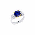 Rivière Platinum and Gold 3.15ct Sapphire and Diamond Ring, GIA AGL Certified