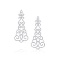 18kt White Gold 8.32ctw Diamond Scroll Chandelier Earrings