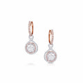 18kt Gold Pink and White Diamond Drop Earrings